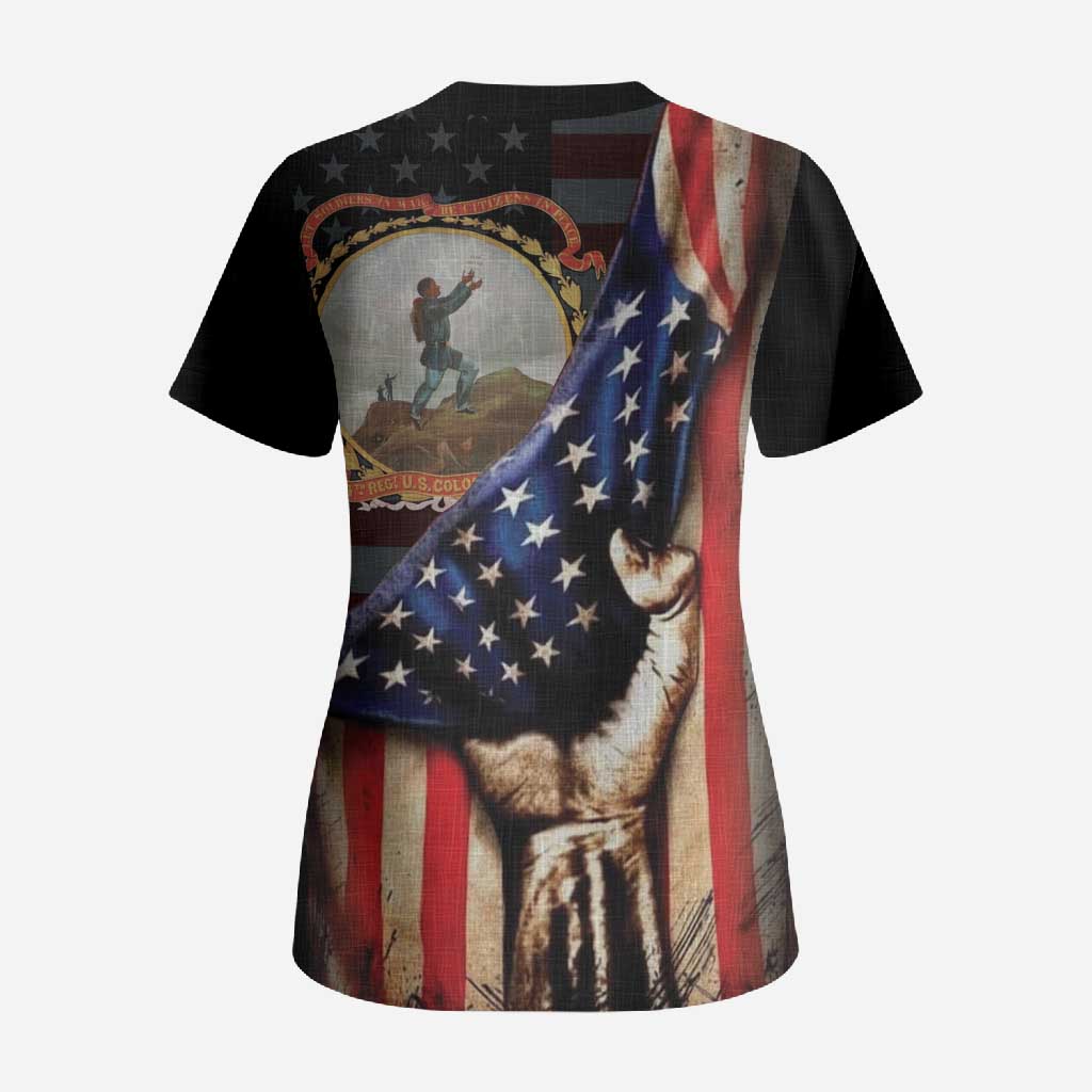 24th Regiment USCT Scrub Top Flag of Freedom - African Pride