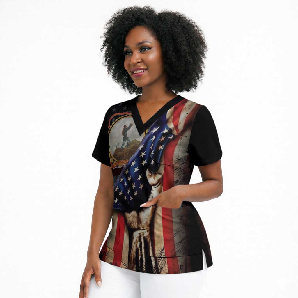 24th Regiment USCT Scrub Top Flag of Freedom - African Pride