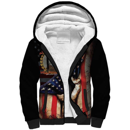 24th Regiment USCT Sherpa Hoodie Flag of Freedom - African Pride