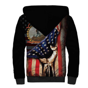 24th Regiment USCT Sherpa Hoodie Flag of Freedom - African Pride