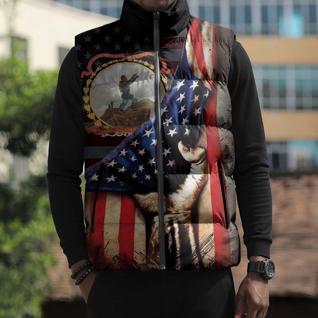 24th Regiment USCT Sleeveless Puffer Jacket Flag of Freedom - African Pride