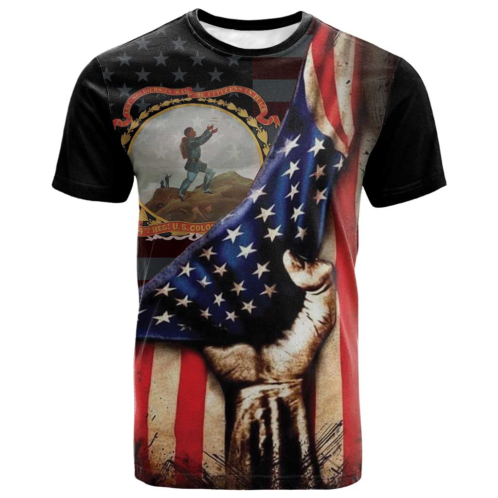 24th Regiment USCT T shirt Flag of Freedom - African Pride