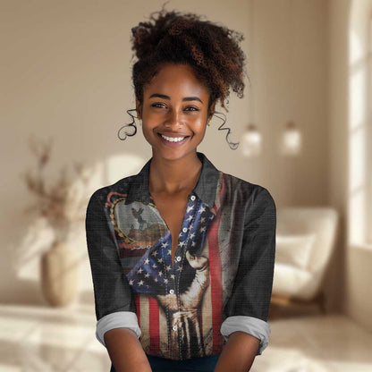24th Regiment USCT Women Casual Shirt Flag of Freedom - African Pride