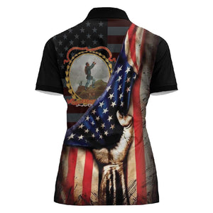 24th Regiment USCT Women Polo Shirt Flag of Freedom - African Pride