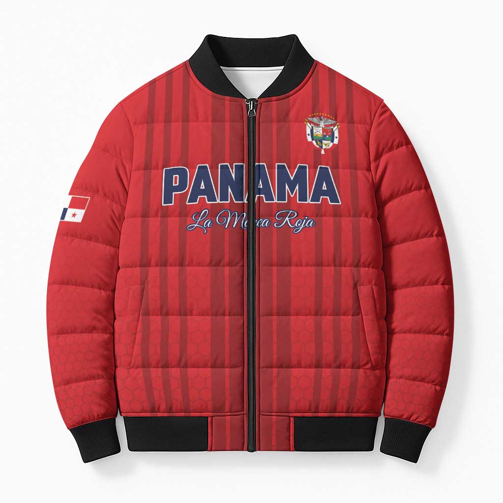 Custom Panama Football 2026 Bomber Puffer Jacket La Marea Roja Rising