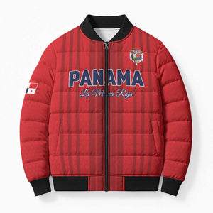 Custom Panama Football 2026 Bomber Puffer Jacket La Marea Roja Rising