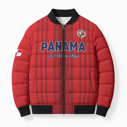 Custom Panama Football 2026 Bomber Puffer Jacket La Marea Roja Rising