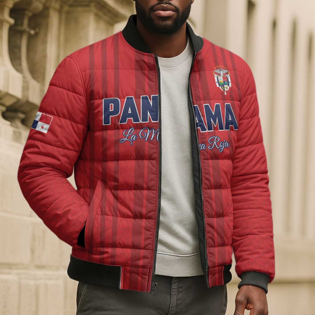 Custom Panama Football 2026 Bomber Puffer Jacket La Marea Roja Rising