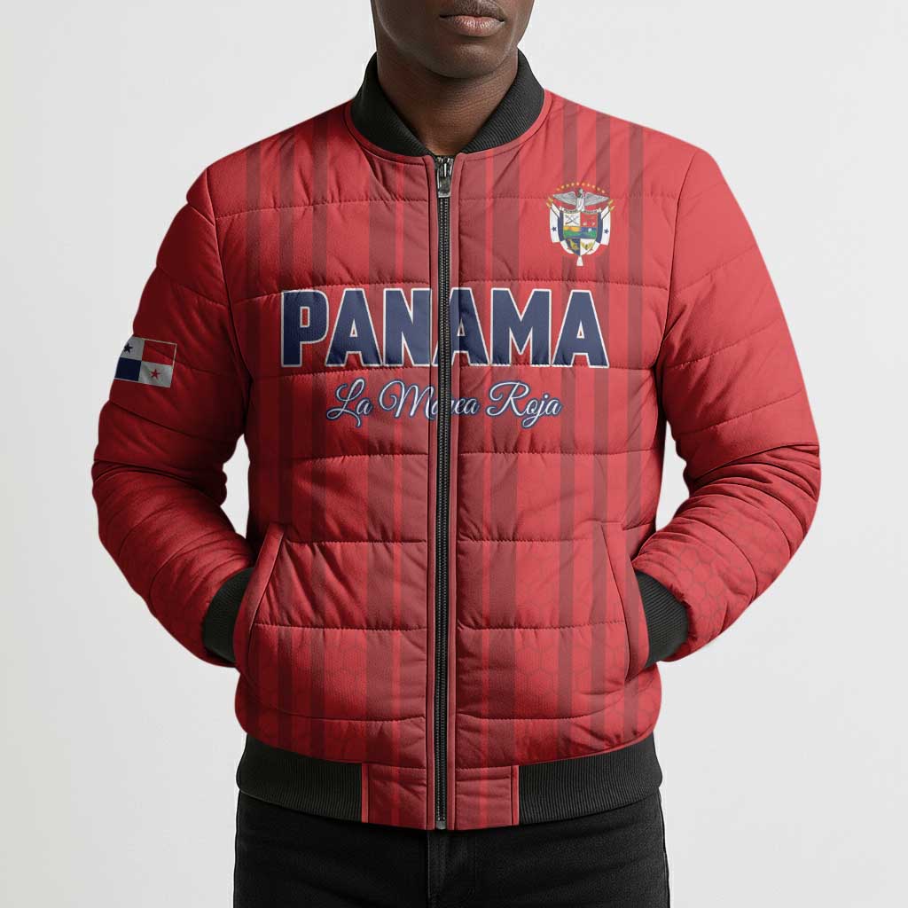 Custom Panama Football 2026 Bomber Puffer Jacket La Marea Roja Rising