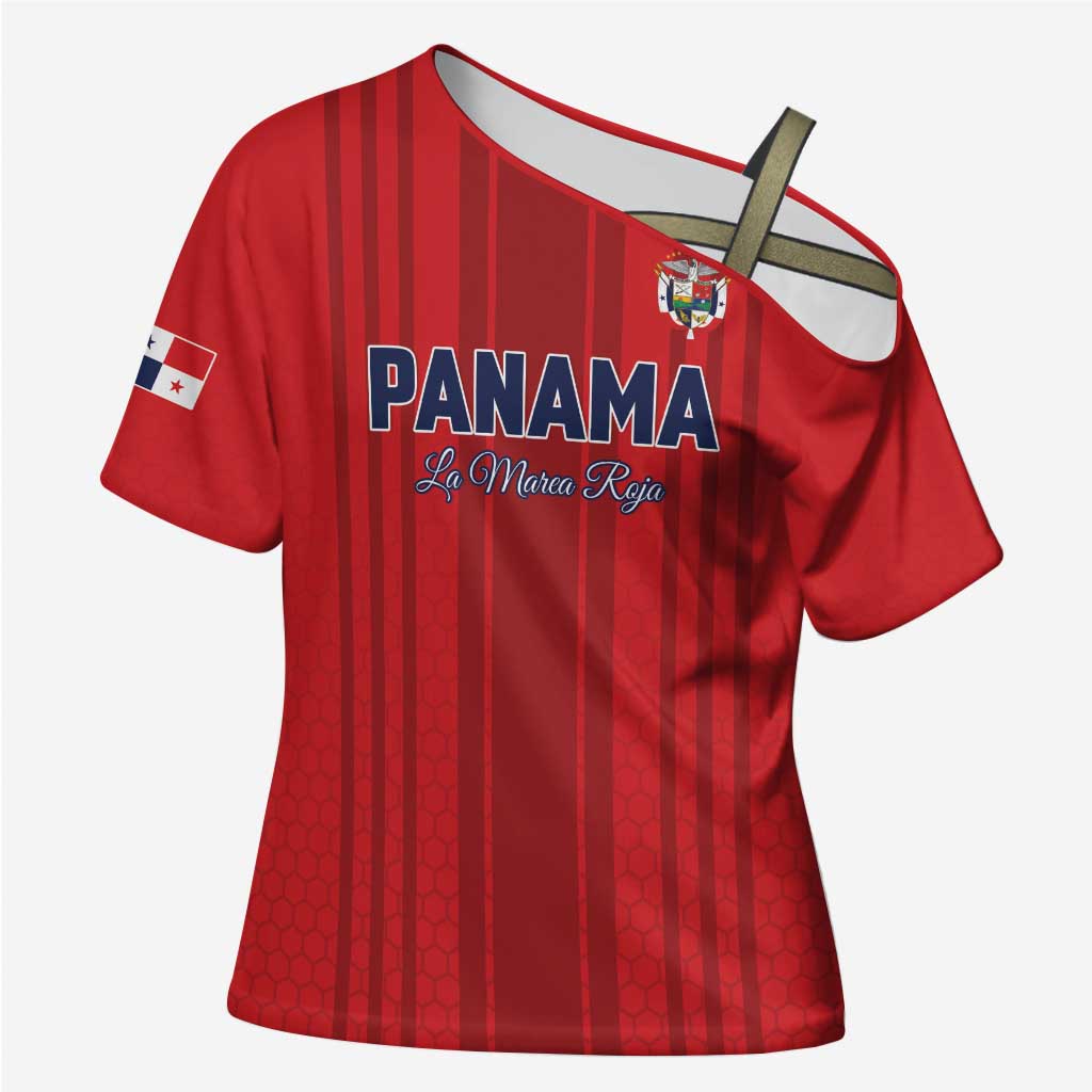 Custom Panama Football 2026 Cross Shoulder Shirt La Marea Roja Rising