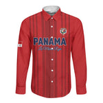 Custom Panama Football 2026 Long Sleeve Button Shirt La Marea Roja Rising