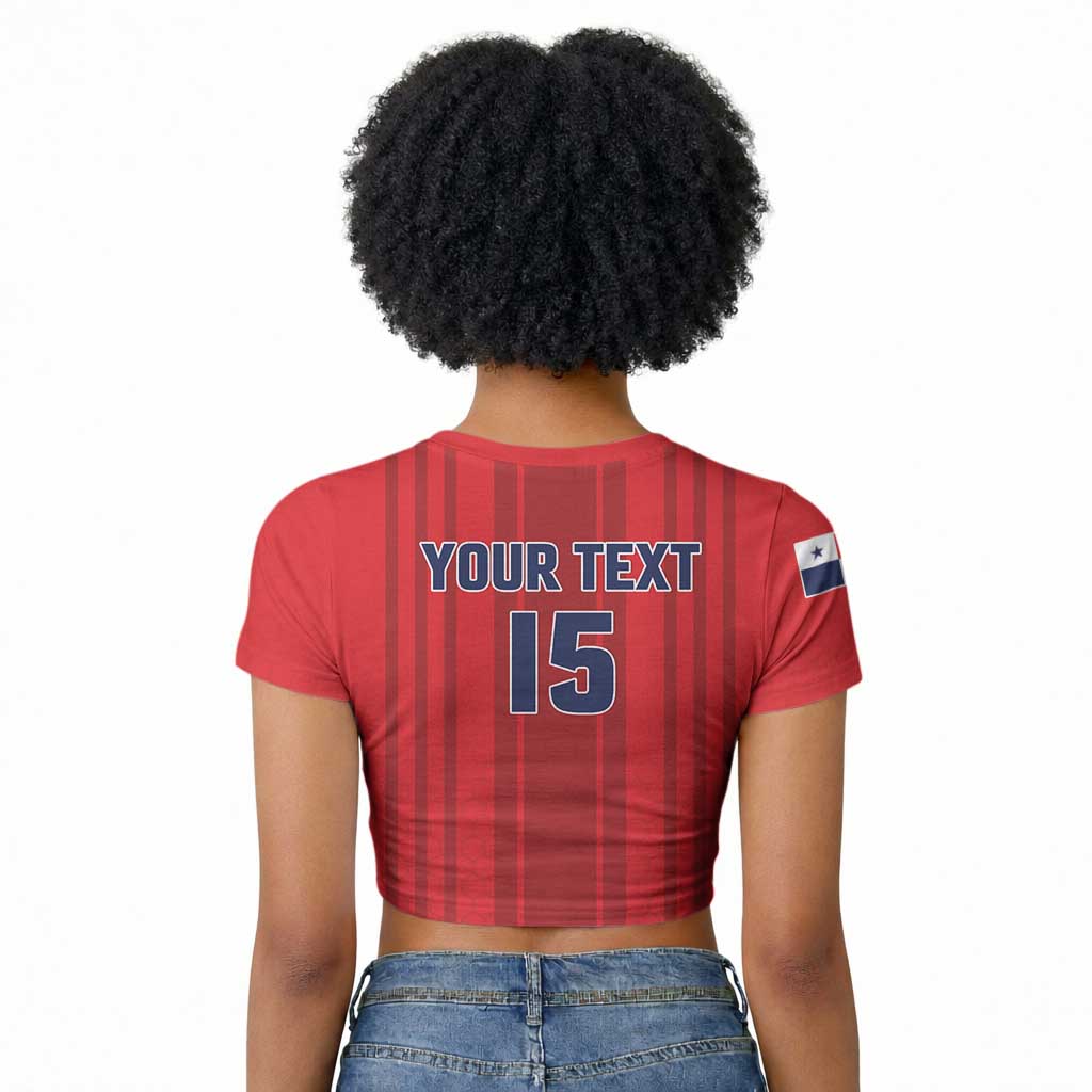 Custom Panama Football 2026 Raglan Cropped T shirt La Marea Roja Rising