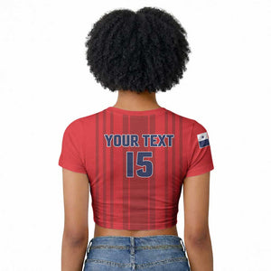 Custom Panama Football 2026 Raglan Cropped T shirt La Marea Roja Rising