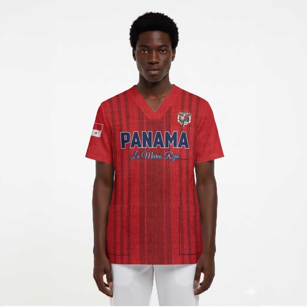 Custom Panama Football 2026 Scrub Top La Marea Roja Rising