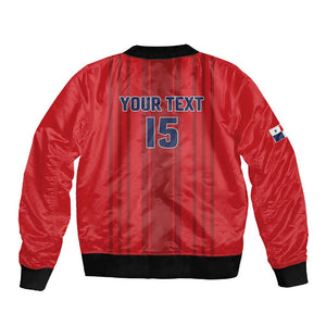 Custom Panama Football 2026 Sleeve Zip Bomber Jacket La Marea Roja Rising