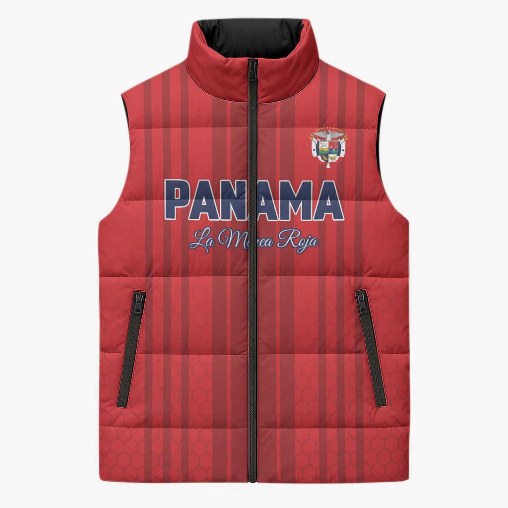 Custom Panama Football 2026 Sleeveless Puffer Jacket La Marea Roja Rising