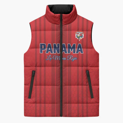 Custom Panama Football 2026 Sleeveless Puffer Jacket La Marea Roja Rising