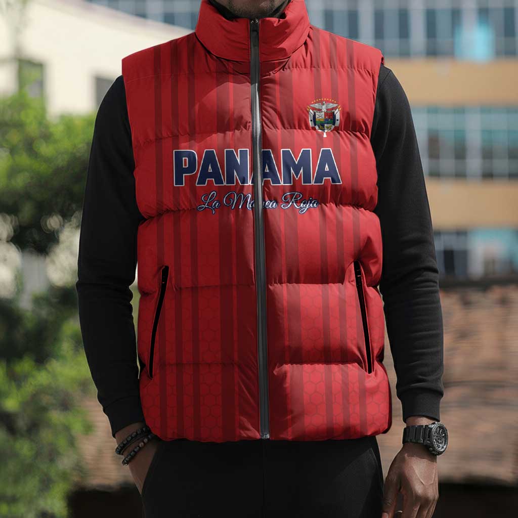 Custom Panama Football 2026 Sleeveless Puffer Jacket La Marea Roja Rising