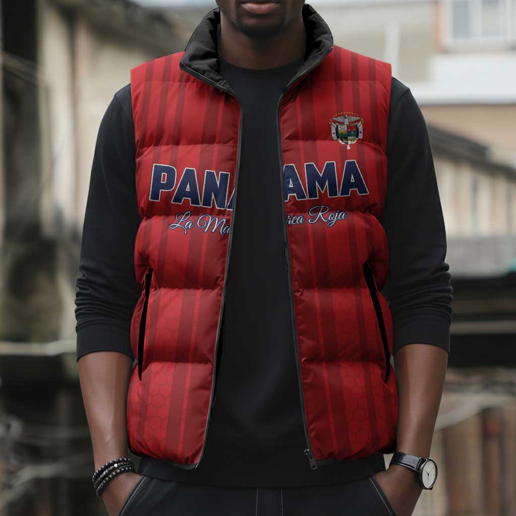 Custom Panama Football 2026 Sleeveless Puffer Jacket La Marea Roja Rising