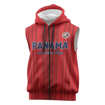 Custom Panama Football 2026 Sleeveless Zip Hoodie La Marea Roja Rising