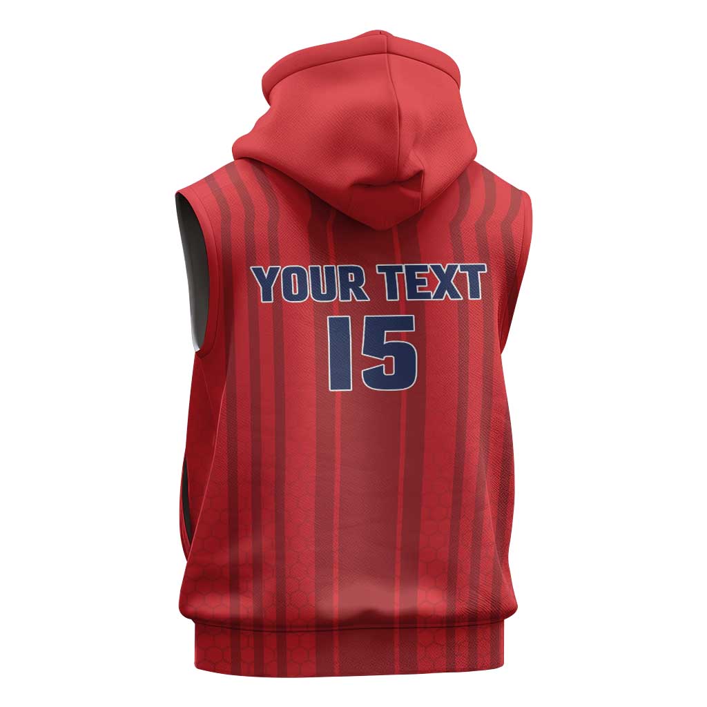 Custom Panama Football 2026 Sleeveless Zip Hoodie La Marea Roja Rising