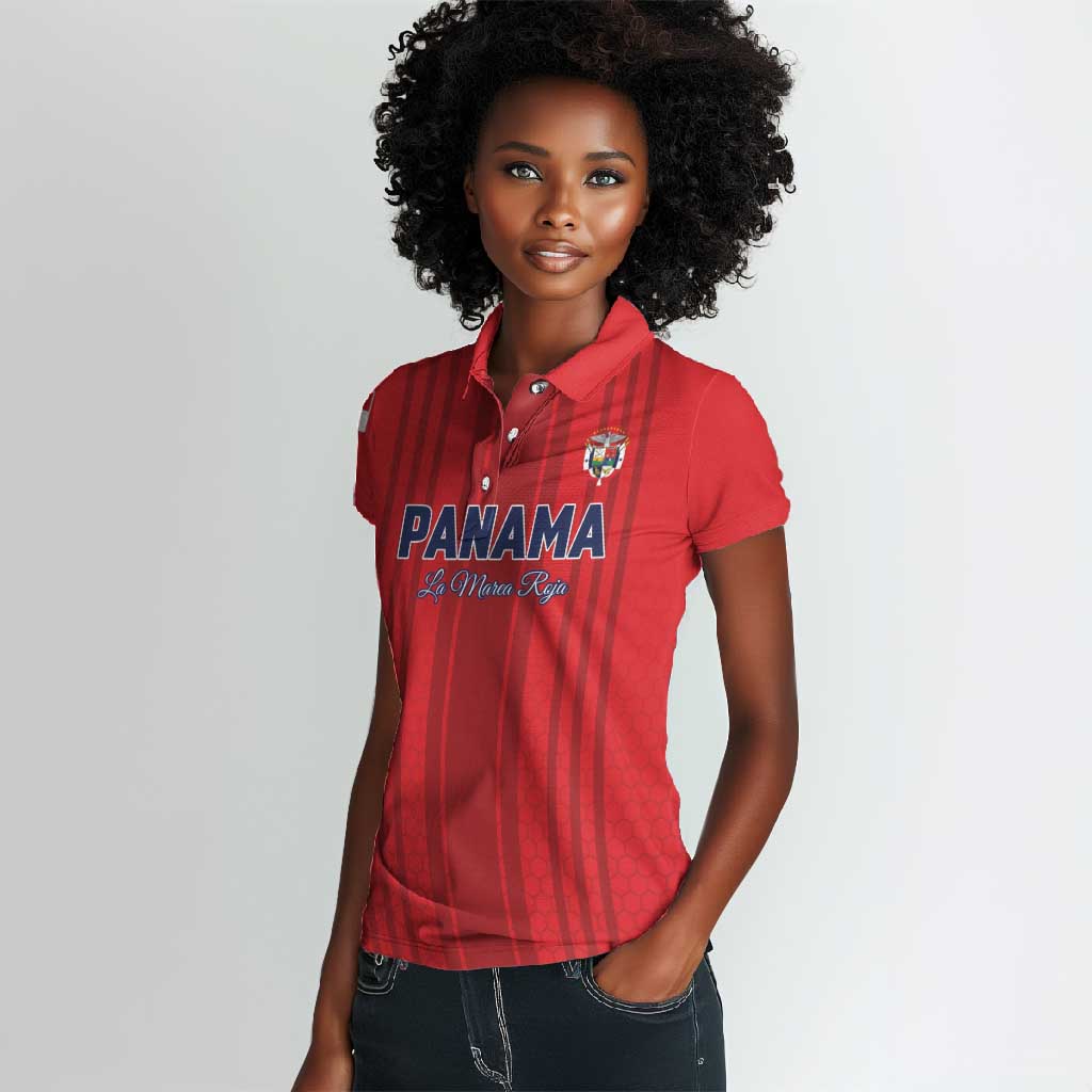 Custom Panama Football 2026 Women Polo Shirt La Marea Roja Rising