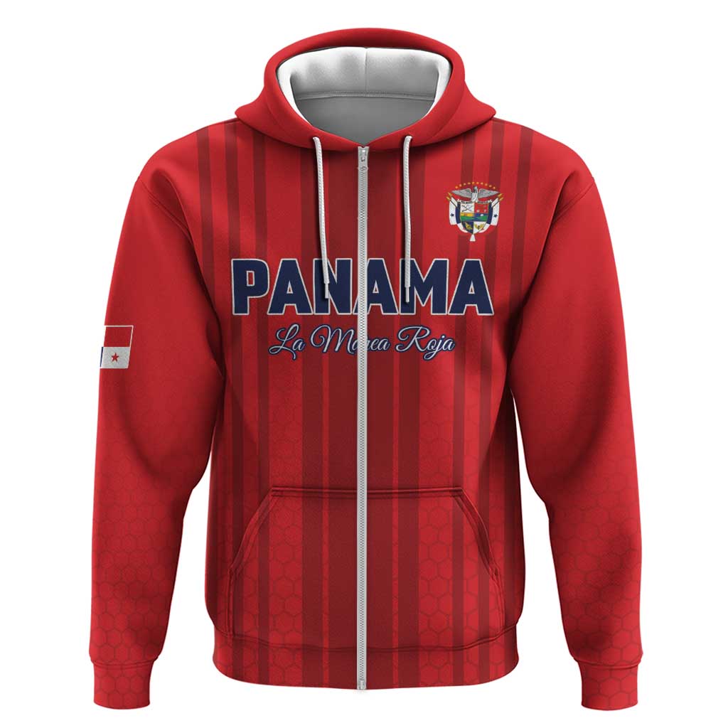 Custom Panama Football 2026 Zip Hoodie La Marea Roja Rising