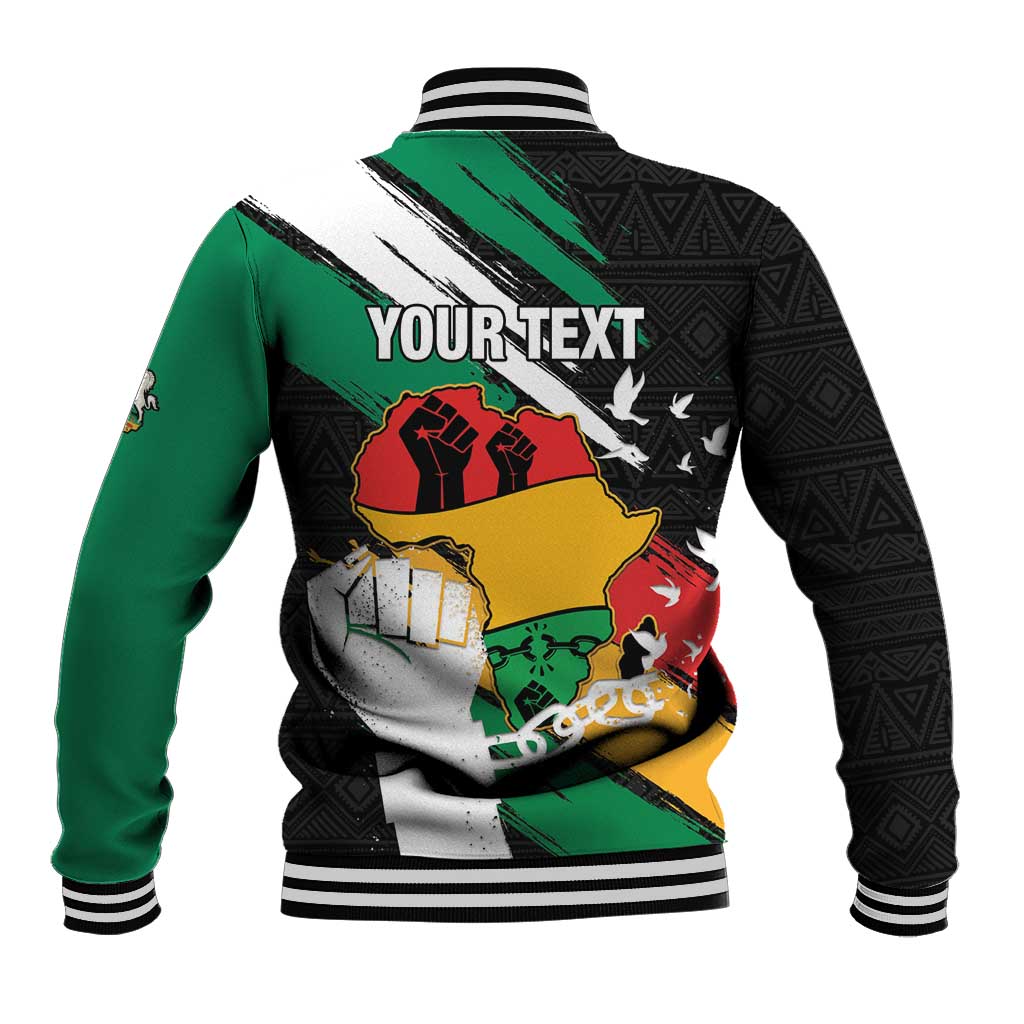 Personalised Afro Nigeria Juneteenth Baseball Jacket Freedom Day