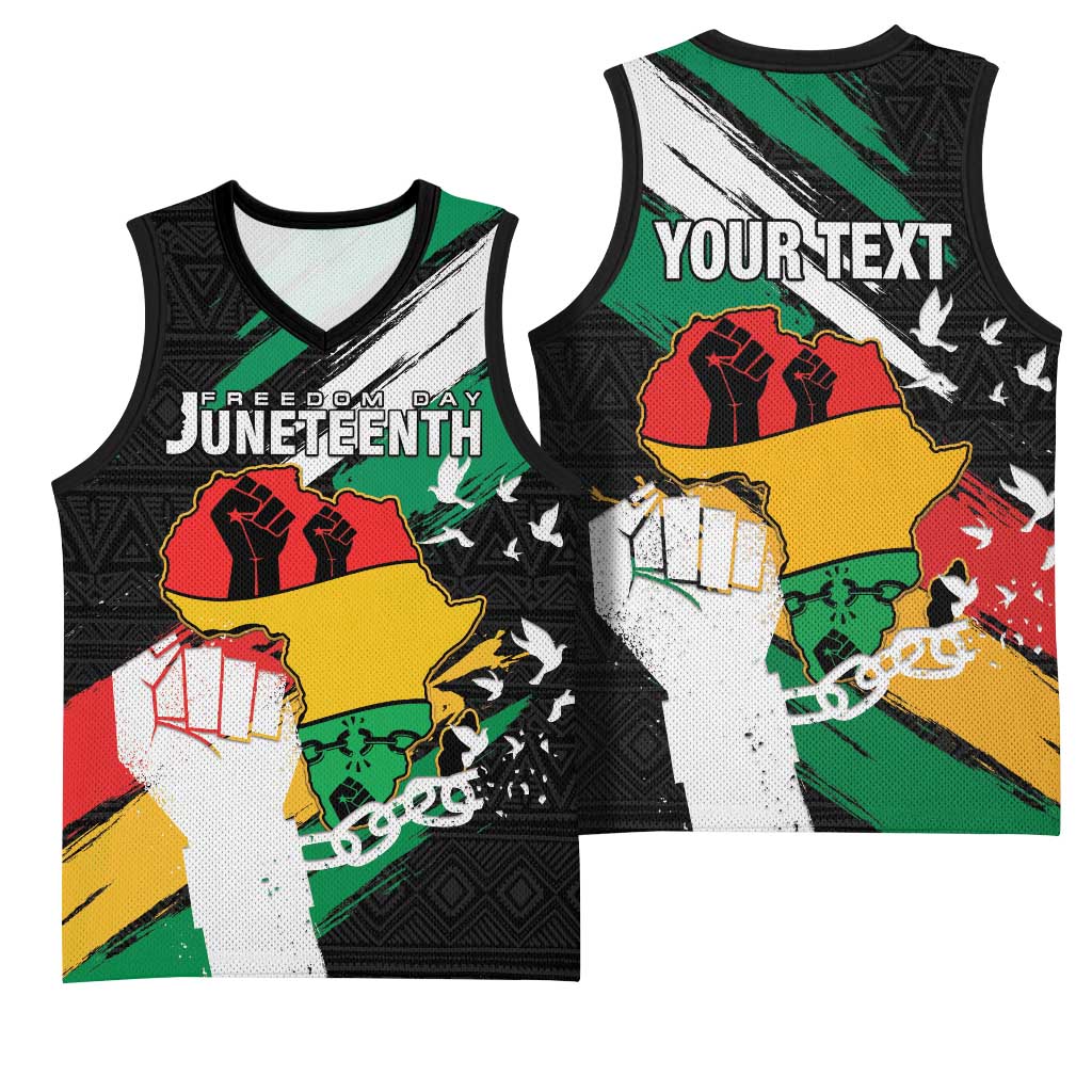 Personalised Afro Nigeria Juneteenth Basketball Jersey Freedom Day LT15