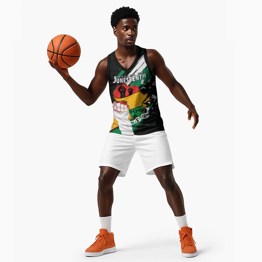 Personalised Afro Nigeria Juneteenth Basketball Jersey Freedom Day LT15