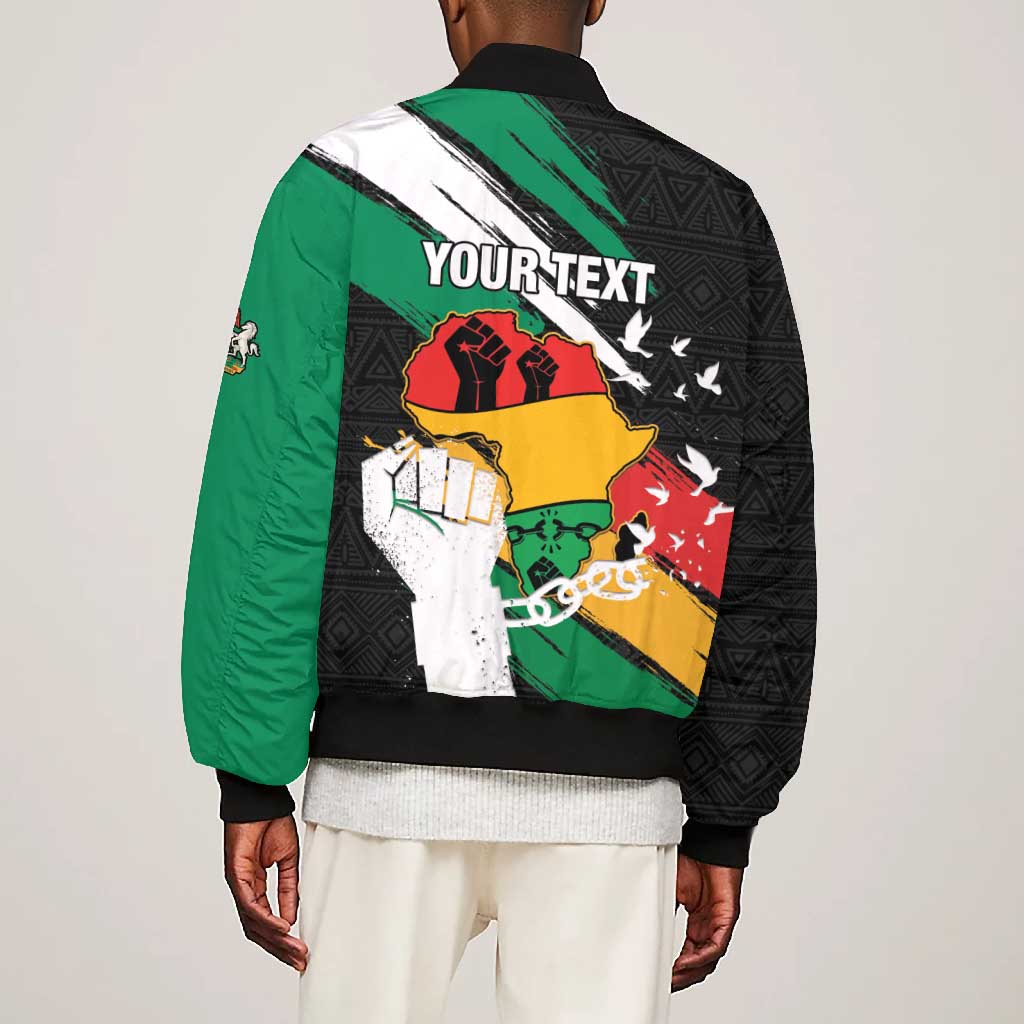 Personalised Afro Nigeria Juneteenth Bomber Jacket Freedom Day