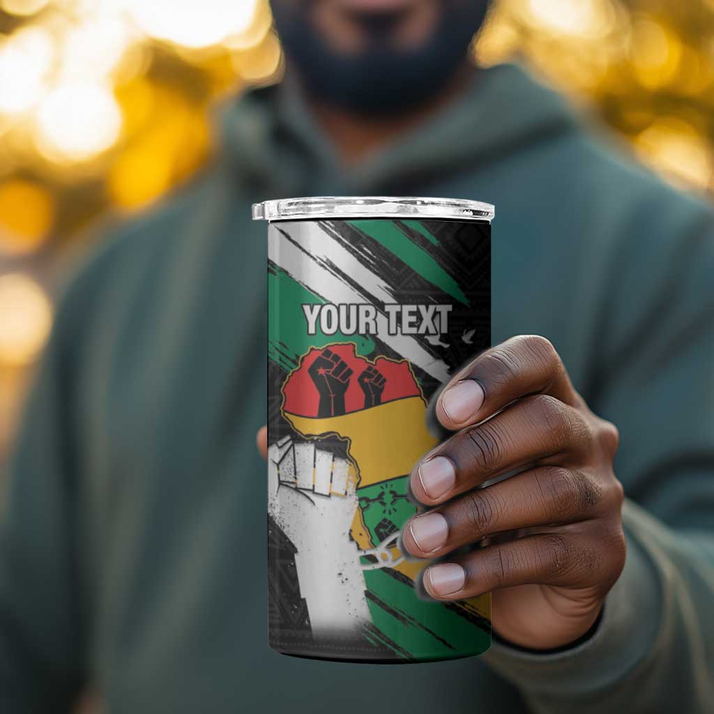 Personalised Afro Nigeria Juneteenth 4 in 1 Can Cooler Tumbler Freedom Day