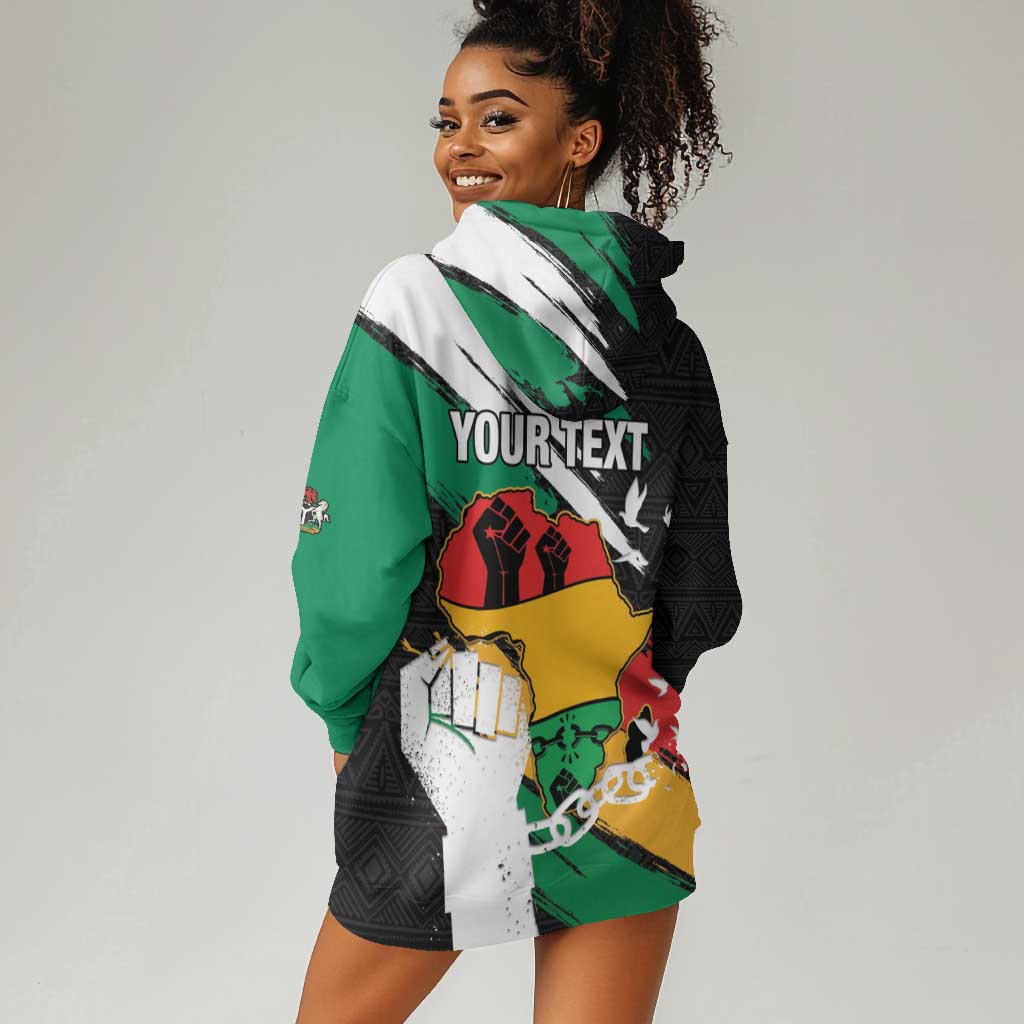 Personalised Afro Nigeria Juneteenth Hoodie Dress Freedom Day