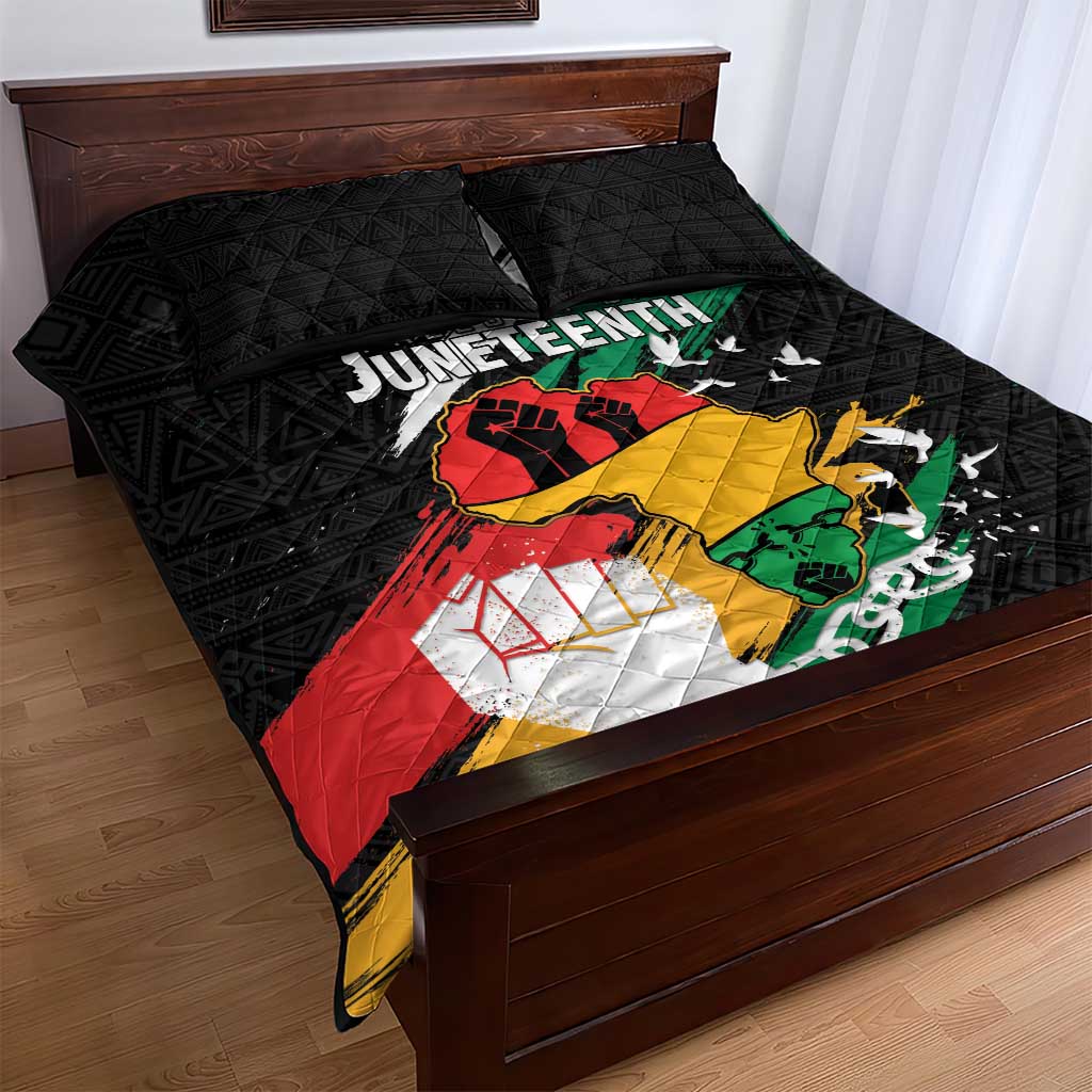 Afro Nigeria Juneteenth Quilt Bed Set Freedom Day