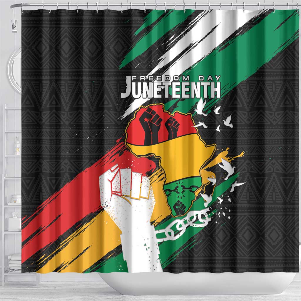 Afro Nigeria Juneteenth Shower Curtain Freedom Day