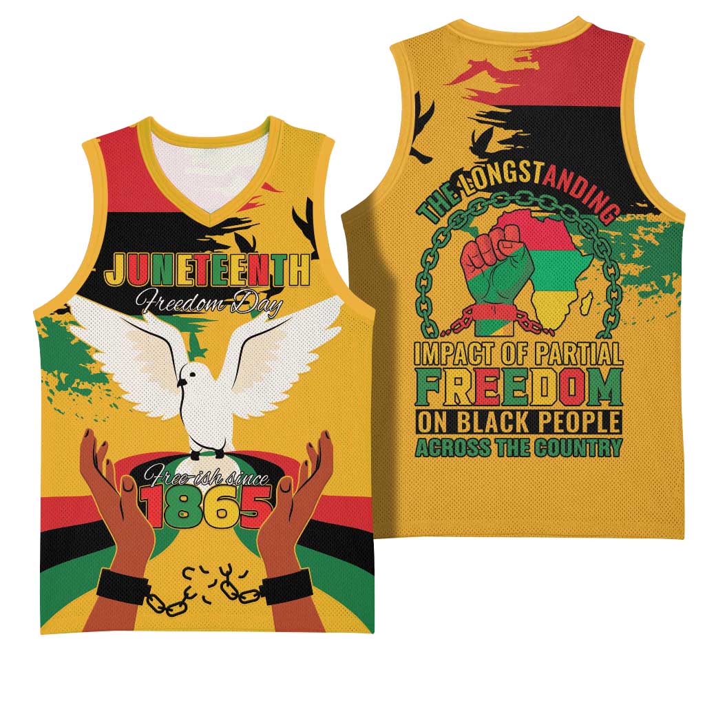 African American Juneteenth 1865 Basketball Jersey Black Freedom LT15