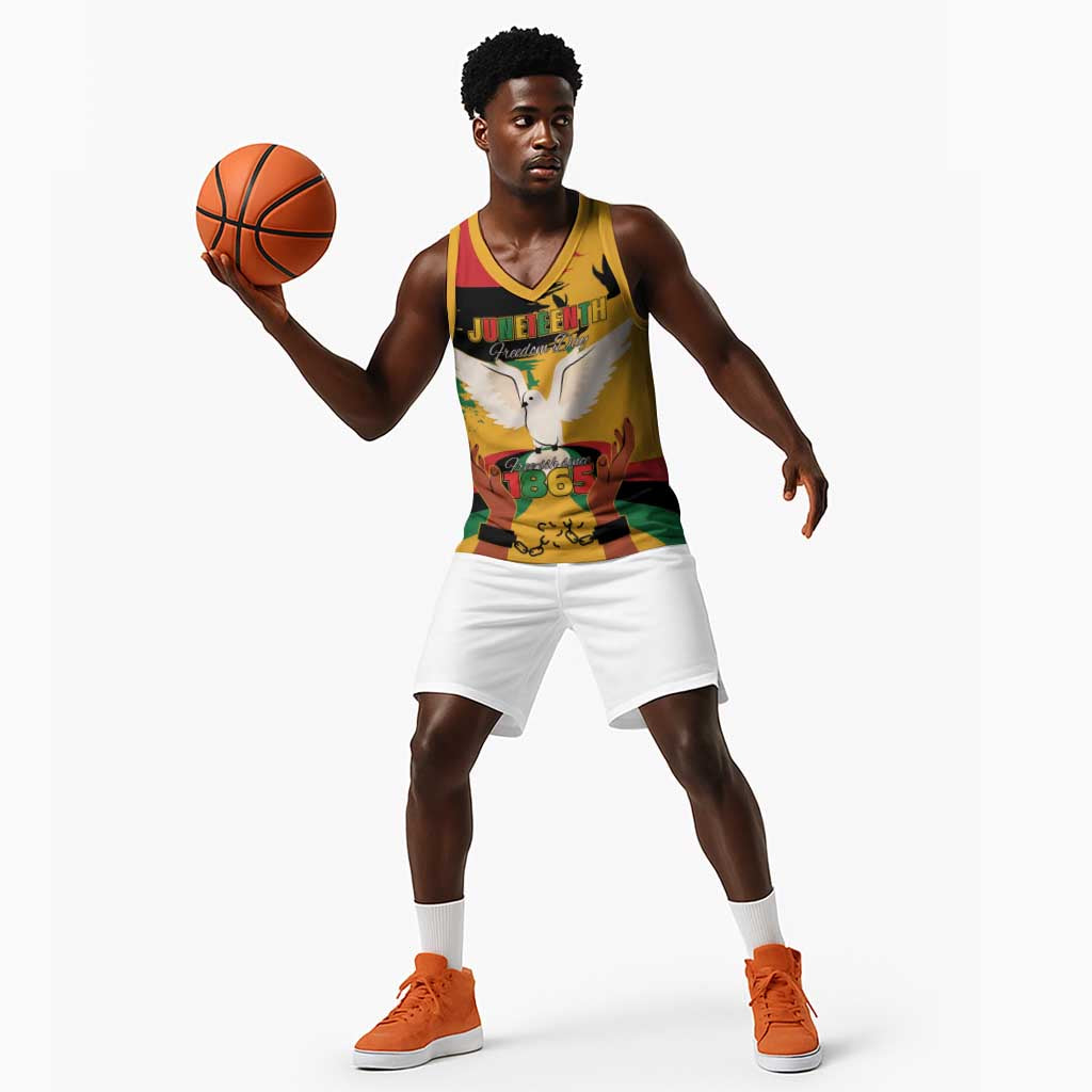African American Juneteenth 1865 Basketball Jersey Black Freedom LT15