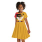 African American Juneteenth 1865 Kid Short Sleeve Dress Black Freedom