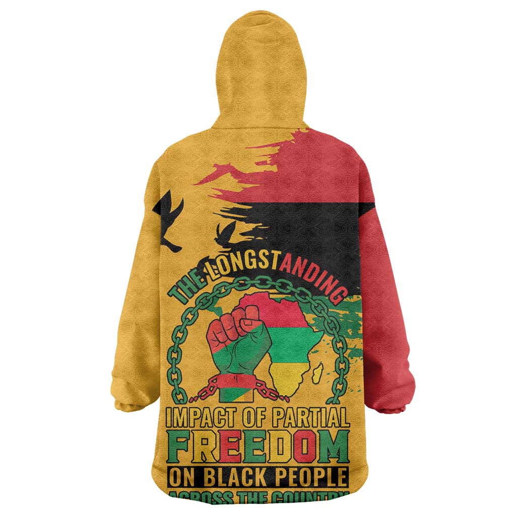 African American Juneteenth 1865 Kid Wearable Blanket Hoodie Black Freedom