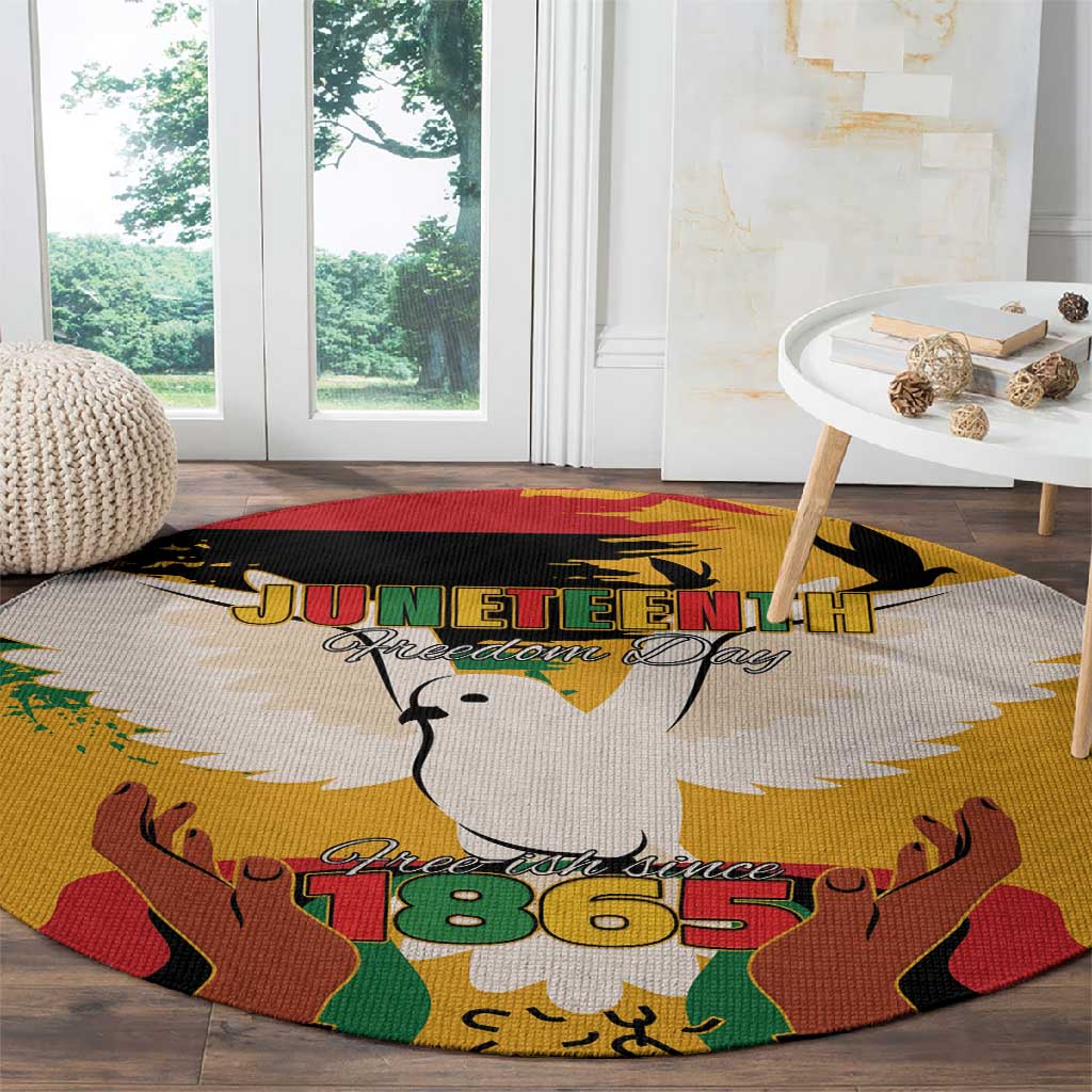 African American Juneteenth 1865 Round Carpet Black Freedom
