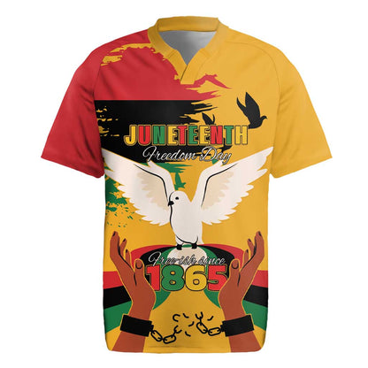 African American Juneteenth 1865 Rugby Jersey Black Freedom