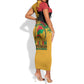 African American Juneteenth 1865 Short Sleeve Bodycon Dress Black Freedom LT15