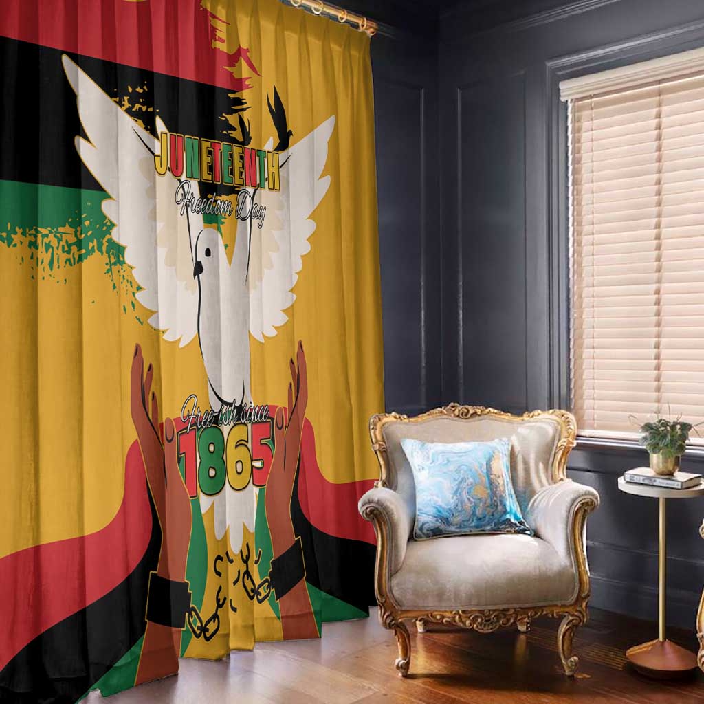 African American Juneteenth 1865 Window Curtain Black Freedom