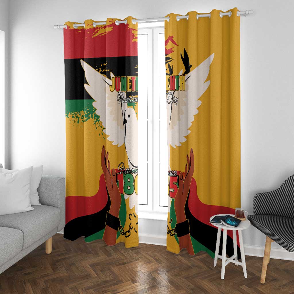 African American Juneteenth 1865 Window Curtain Black Freedom