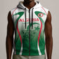 Algeria Rugby Custom Sleeveless Zip Hoodie Go Les Lionceaux - African Pride