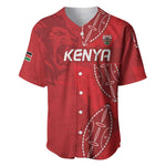 Jamhuri ya Kenya Rugby Custom Baseball Jersey Kenyan Shield Style - Red Color