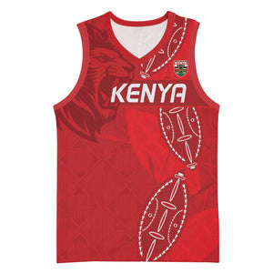 Jamhuri ya Kenya Rugby Custom Basketball Jersey Kenyan Shield Style - Red Color LT15