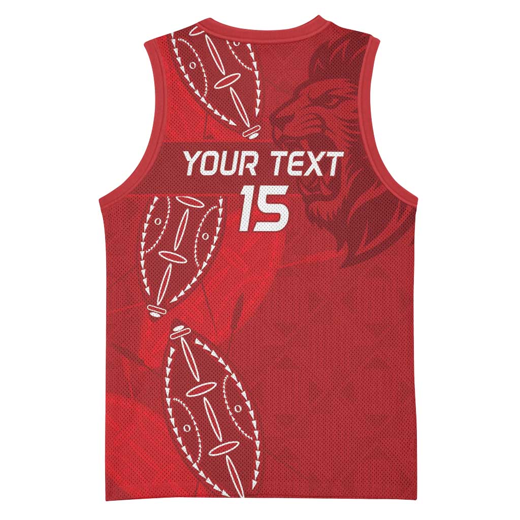Jamhuri ya Kenya Rugby Custom Basketball Jersey Kenyan Shield Style - Red Color LT15