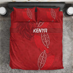 Jamhuri ya Kenya Rugby Bedding Set Kenyan Shield Style - Red Color