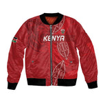 Jamhuri ya Kenya Rugby Custom Bomber Jacket Kenyan Shield Style - Red Color